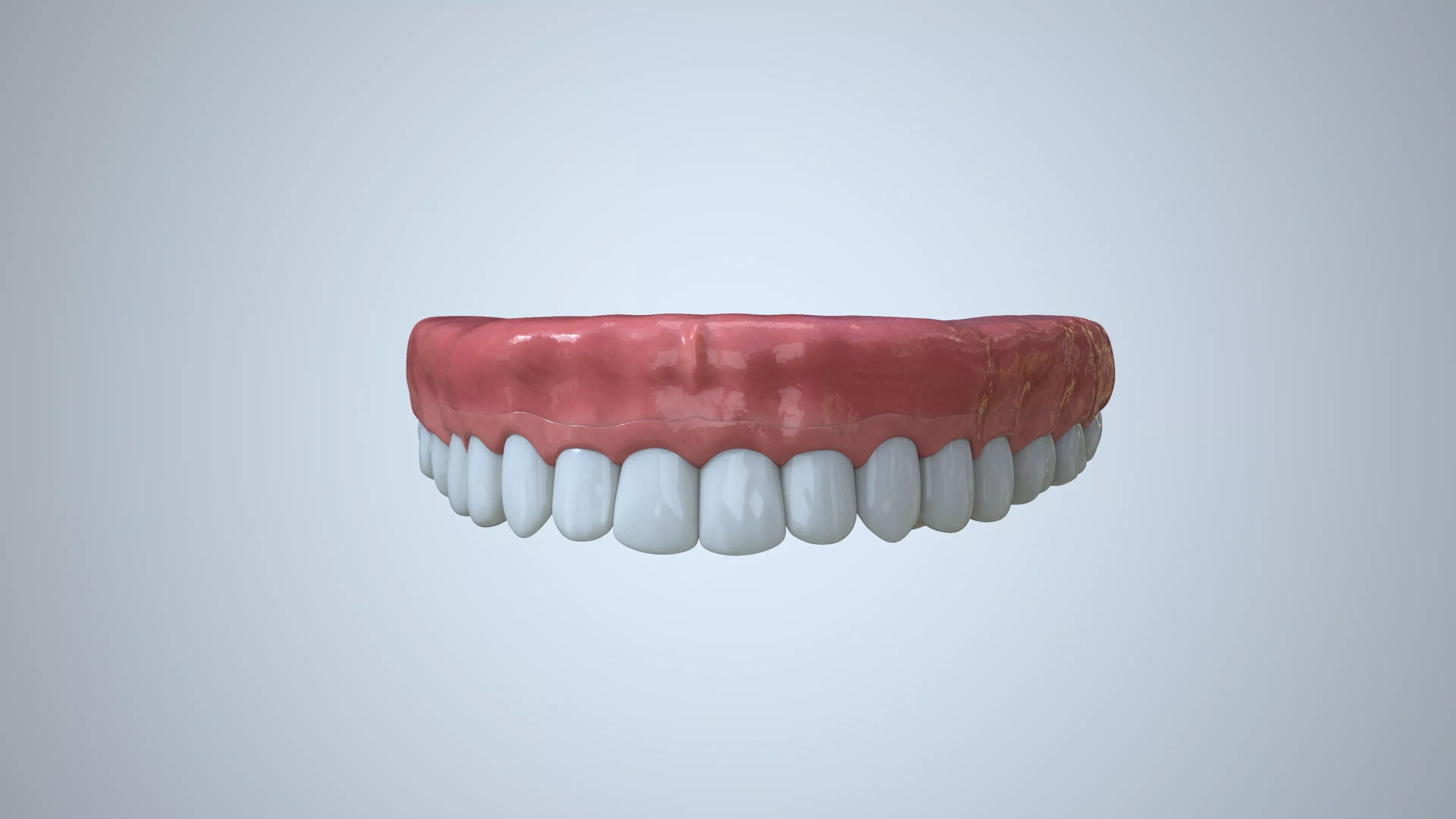 The permanent dental bridge for the medical 3D animation after compositing.