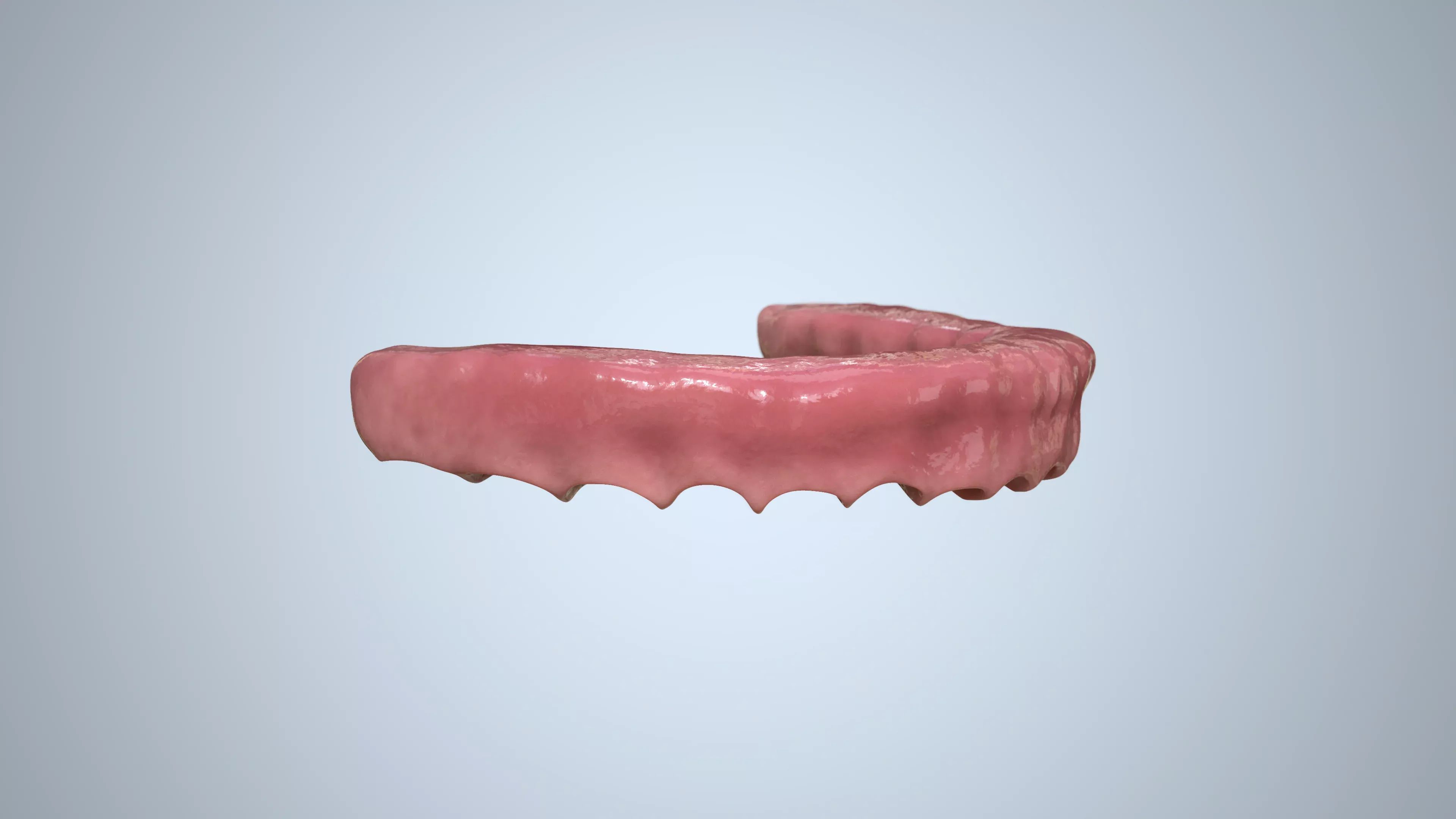 Das Zahnfleisch für das medizinische 3D-Video nach dem Compositing.